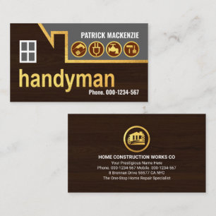 Cartão De Visita Ferramentas para Dispositivos Manuais Dourados