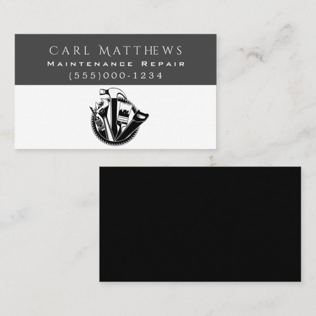 Cartão De Visita Ferramentas Serviço de Reparo de Manutenção do Man (Frente/Verso)