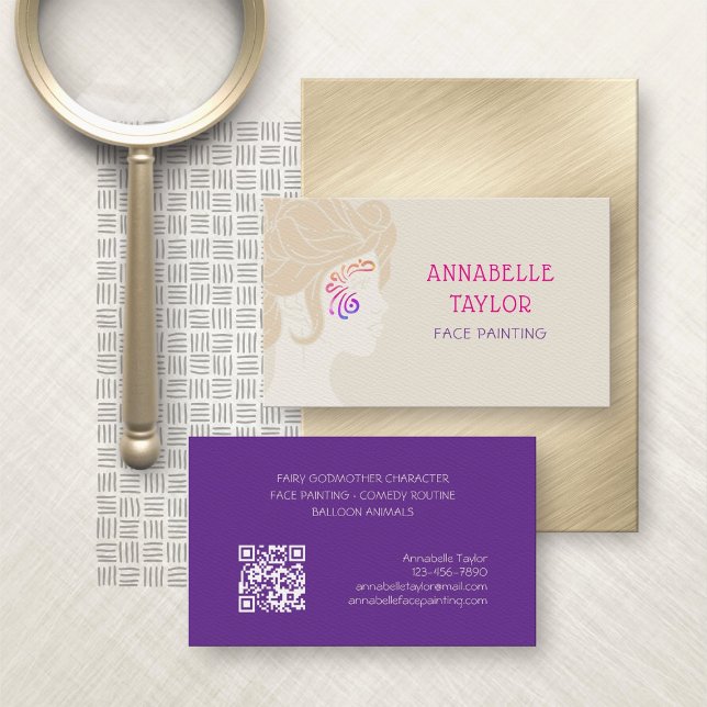 Cartão De Visita Festa de Pintura de Rosto (Criador carregado)