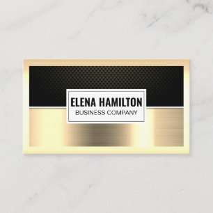 Cartão De Visita Fibra de carbono Dourado bloco de cores metálica