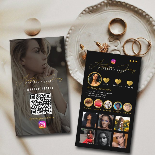Cartão De Visita Ficheiro de Fotografia do Influencer Feed Grid Soc (Influencer Photo Feed Grid Social Media Luxury Business Card)