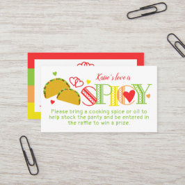 Cartão De Visita Fiesta Chá de panela Tacos Spice Raffle Ticket