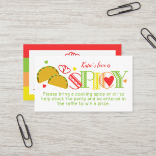 Cartão De Visita Fiesta Chá de panela Tacos Spice Raffle Ticket