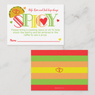 Cartão De Visita Fiesta Chá de panela Tacos Spice Raffle Ticket