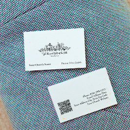 Cartão De Visita Fight Good Fight Bible Verse Floral Doodle Church