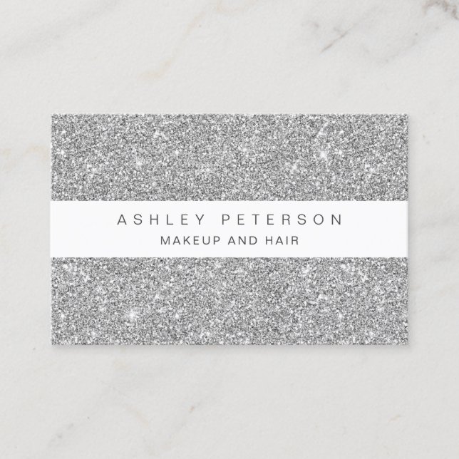 Cartão De Visita Filas cintilantes de cinzas de cinzas de maquiagem (Frente)