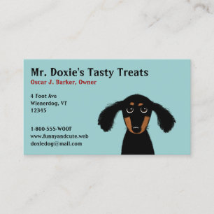 Cartão De Visita Filhote de Dachshund de Cabelo Longo