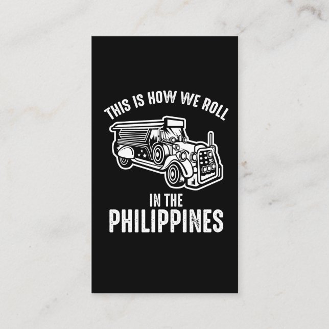Cartão De Visita Filipinas Jeepney - Diversão Filipina (Frente)