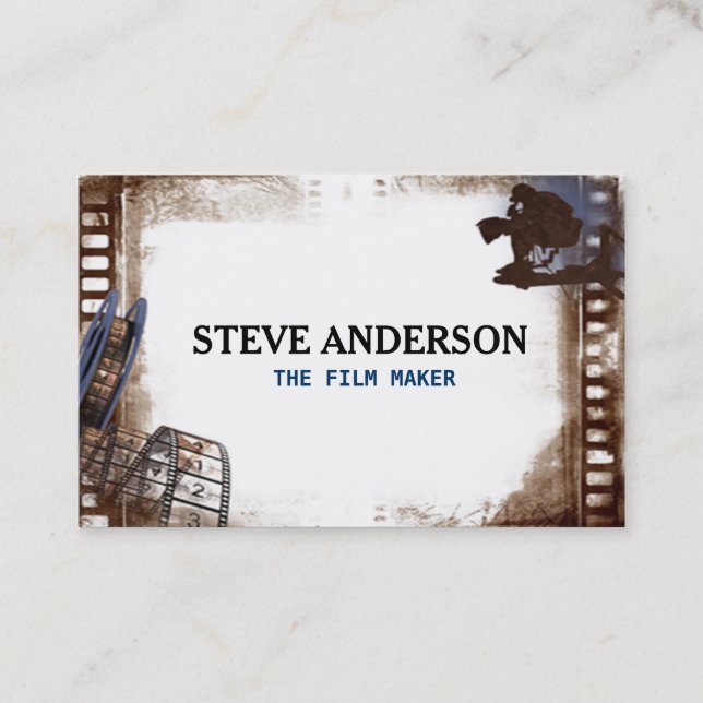 Cartão De Visita Filming Business Movie Diretor Fotógrafo Euro (Frente)