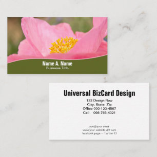 Cartão De Visita Fim-acima cor-de-rosa da papoila