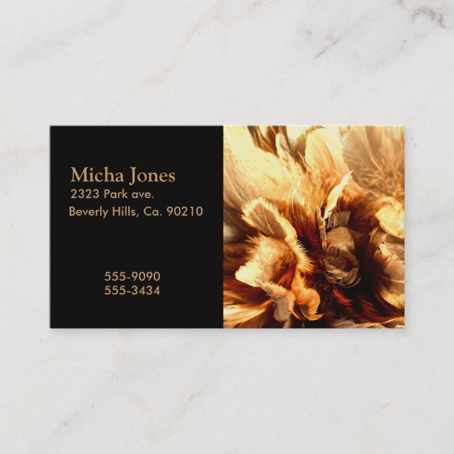 Cartão De Visita Fim do espanador da pena acima (Frente)