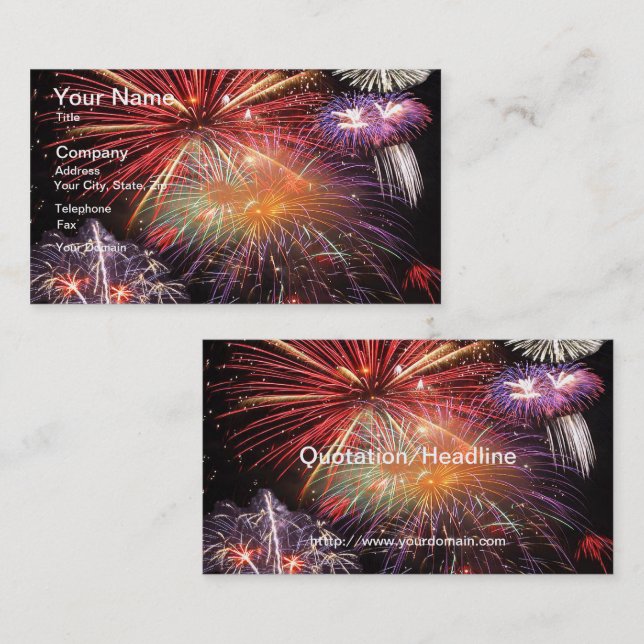 Cartão De Visita Final de Fogos de Artifício (Frente/Verso)