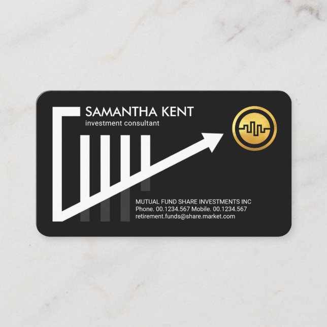 Cartão De Visita Finanças do Gráfico de Tendências para Cima (Frente)