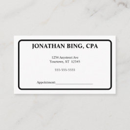 Cartão De Visita Finanças do Minimista de Contas Preto e Branco