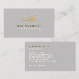 Cartão De Visita Finanças Faux Emboscada Profissional Moderno Doura