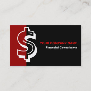 Cartão de visita financeiro do vermelho do preto