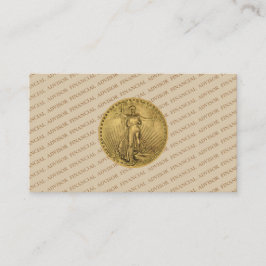 Cartão De Visita Financial Advisor Gold Coin Money Management Pro