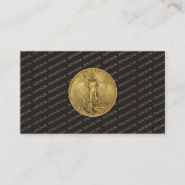 Cartão De Visita Financial Advisor Gold Coin Wealth Management Pro