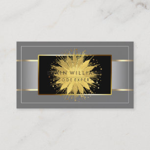 Cartão De Visita  Financiamento Dourado negro mínimo profissional 