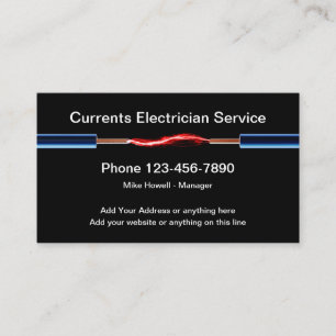 Cartão De Visita Fio de Faísca Elétrica Legal Eletricista