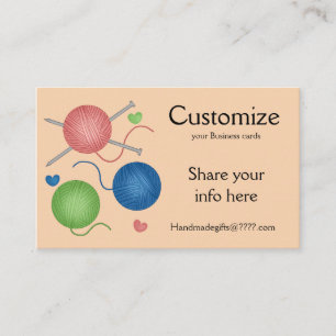 Cartão De Visita Fios/crochê/Cartões de visitas de tricô