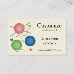 Cartão De Visita Fios/crochê/Cartões de visitas de tricô