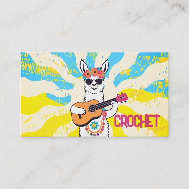 Cartão De Visita Fios de tricô de Hippie llama (Frente)