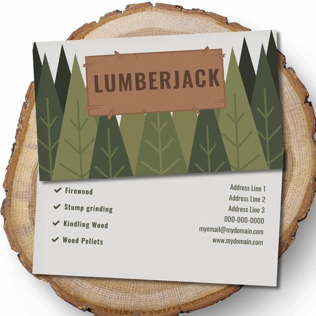Cartão De Visita Fir Trees - Lumberjack (Fir Trees - Lumberjack Business Card)