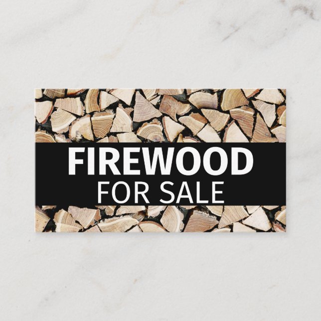 Cartão De Visita Firewood Para Venda De Pequenas Empresas Profissio (Frente)