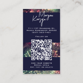 Cartão De Visita Fireworks de código QR personalizado personalizado