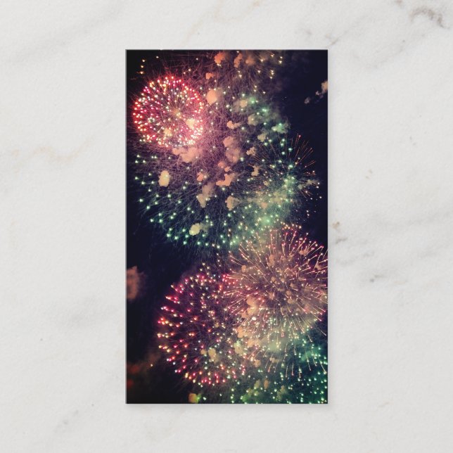 Cartão De Visita Fireworks de código QR personalizado personalizado (Frente)