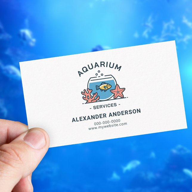 Cartão De Visita Fish Bowl - Serviços de Aquário (Fish Bowl - Aquarium Services Business Card)