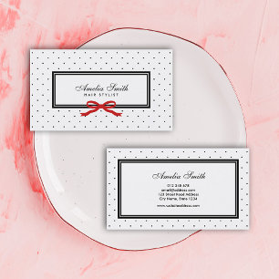 Cartão De Visita Fita branca preta clássica moderna do vermelho da