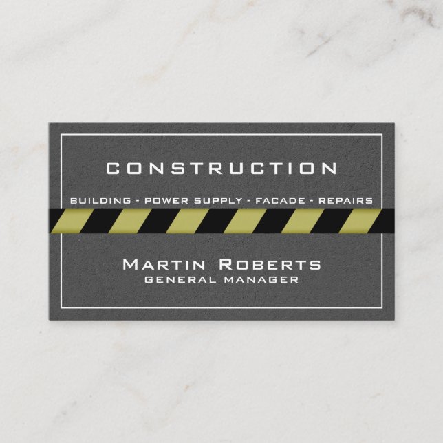 Cartão De Visita Fitas de betão e de zona de construção  (Frente)