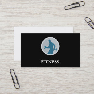 Cartão De Visita Fitness Preto e Branco Moderno