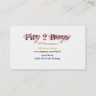 Cartão De Visita Fity 2 meninos, www.MySpace.com/Fity2CT, (502)