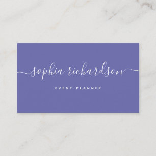 Cartão De Visita Flair minimalista   Script Periwinkle