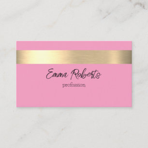 Cartão De Visita Flamingo Pink Gold Foil Russo Faux