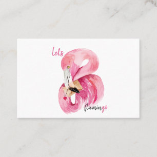 Cartão De Visita Flamingo Watercolor, Vamos Rosa Exótico Moderno