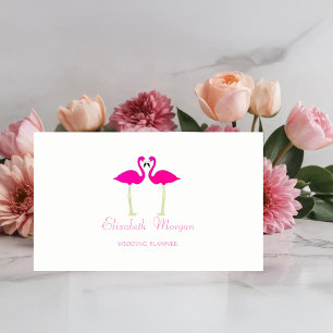 Cartão De Visita Flamingos Rosa Modernos e Divertidos Apaixonados