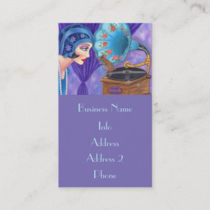 Cartão De Visita Flapper Girl Roaring Twties Gramophone