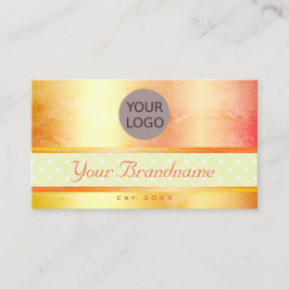 Cartão De Visita Flashy Yellow Orange Ombre Marble Trendy