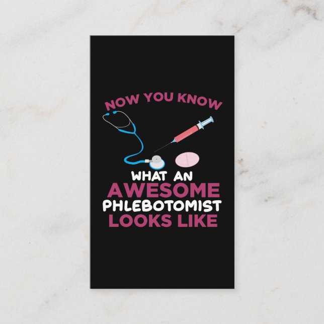 Cartão De Visita Flebotomista Venipuntura Sanguínea Vein Phlebotomi (Frente)