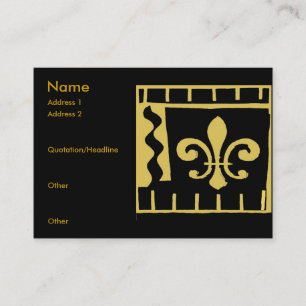 Cartão De Visita Fleur De Lis Black e Dourados Azulejos