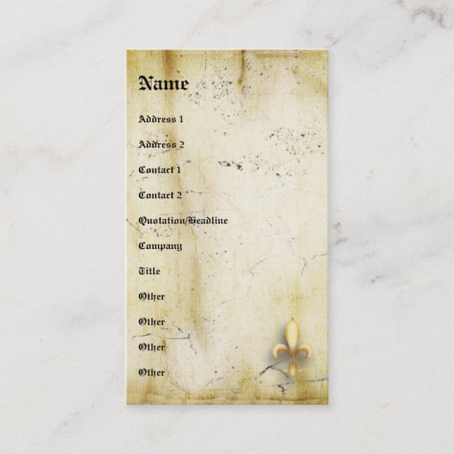 Cartão De Visita Fleur- de- Lys (Frente)