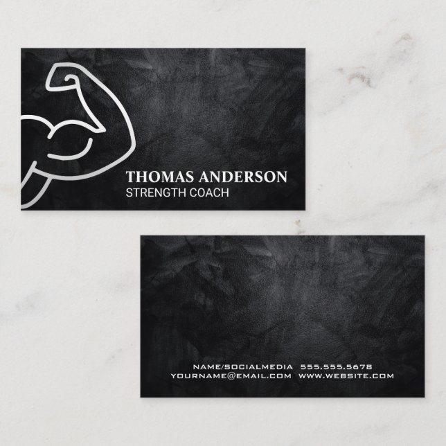 Cartão De Visita Flexing de Braço | Malhação de saúde (Frente/Verso)