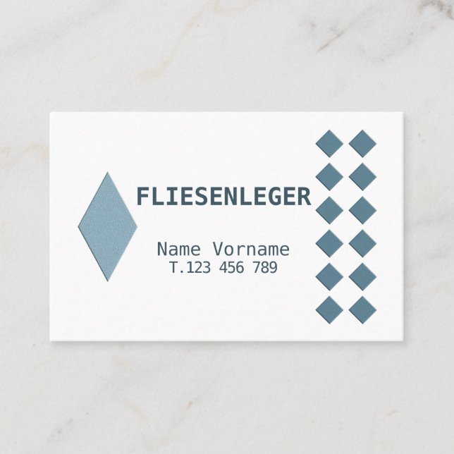 Cartão De Visita Fliesenleger Handwerker (Frente)