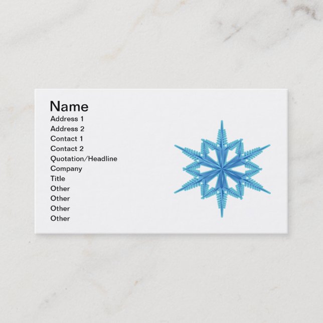 Cartão De Visita Floco de neve (Frente)