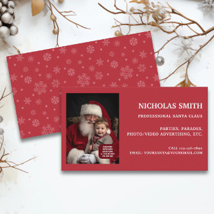 Cartão De Visita Floco de Neve de Natal Profissional Foto do Papai 