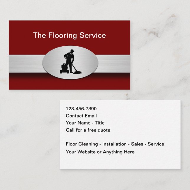 Cartão De Visita Floor Cleaning And Installation Service (Frente/Verso)